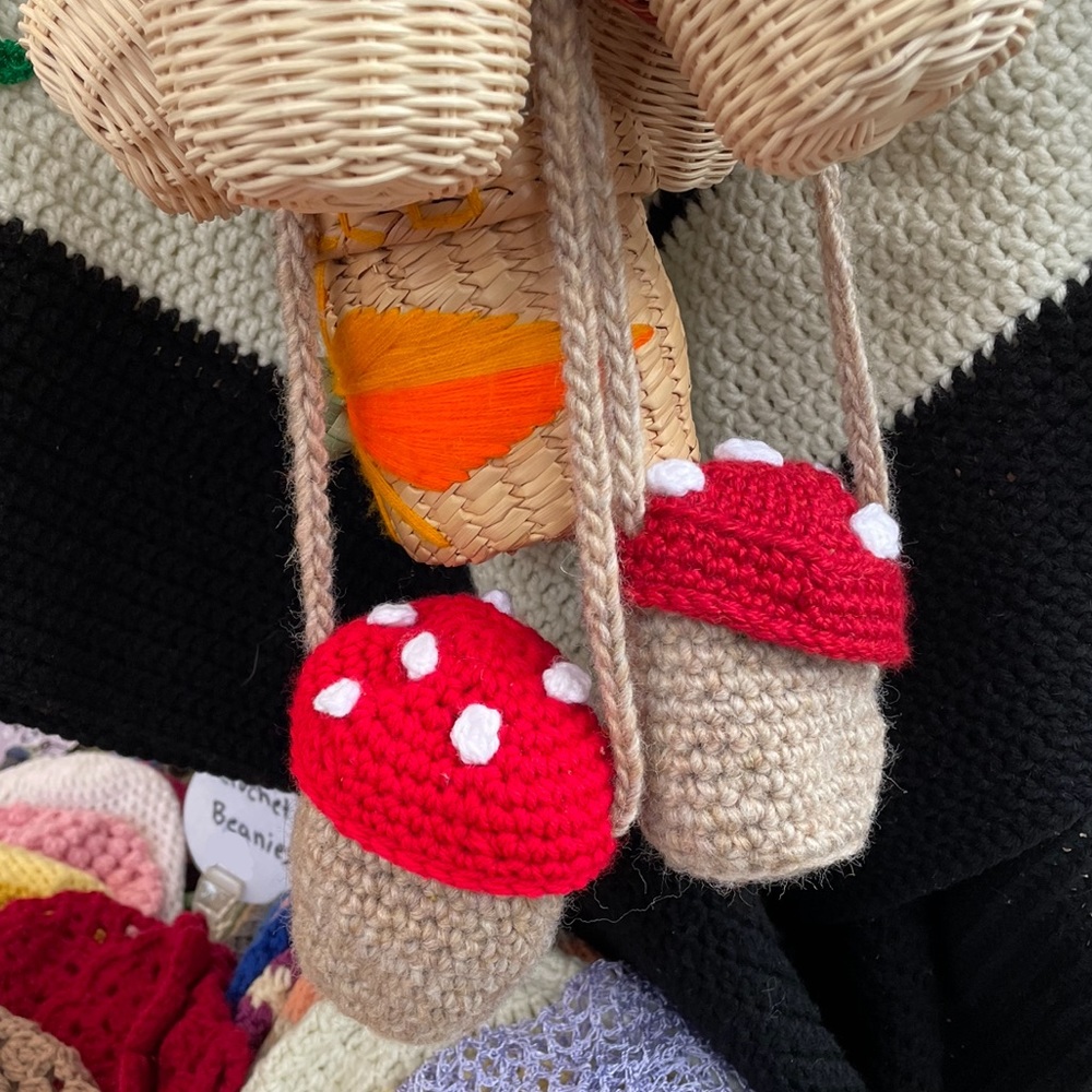 Crochet mushroom mini crossbody bag 🍄 🧶